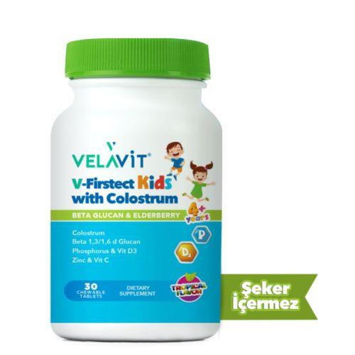 Velavit V-Firstect Kids مع أغذية تكميلية من اللبأ 30 كبسولة