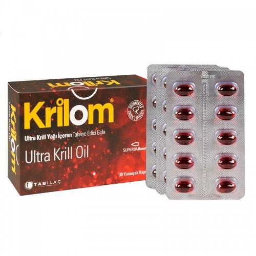 Krilom Ultra Krill Oil Supplement Food 30 كبسولة ناعمة