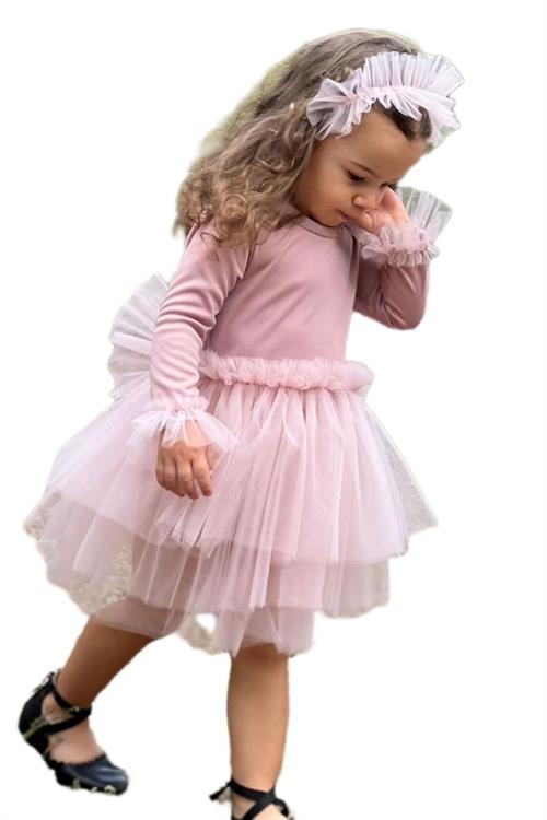 فستان سهرة من الساتان للأطفال باللون الوردي للفتيات فستان احتفال حفلة عيد ميلاد الطفل