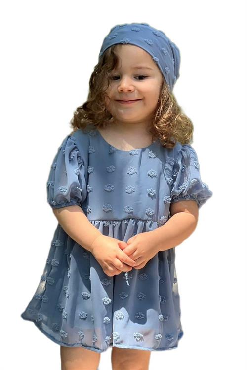 فستان بناتي خاص بخياطة بولكا دوت للموسم الجديد - نيلي