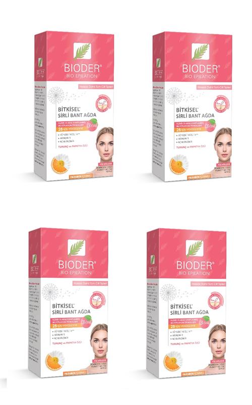 Bioder by Bioxcin الشريط العشبي السري لإزالة الشعر بالشمع – 4 عبوات لمنطقة الوجه