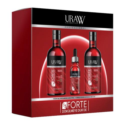 اوراو/URAW – B5 Forte Campaign Set: 2x400ml Shampoo + 30ml Serum