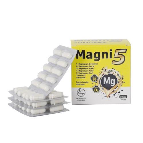 مكمل غذائي يحتوي على Magni5 Magnesium وفيتامين D3 B6 90 كبسولة
