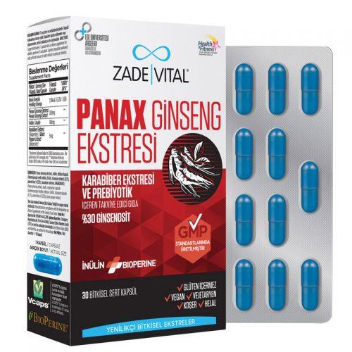 Zade Vital Panax Ginseng Extract المكمل الغذائي 30 كبسولة عشبية