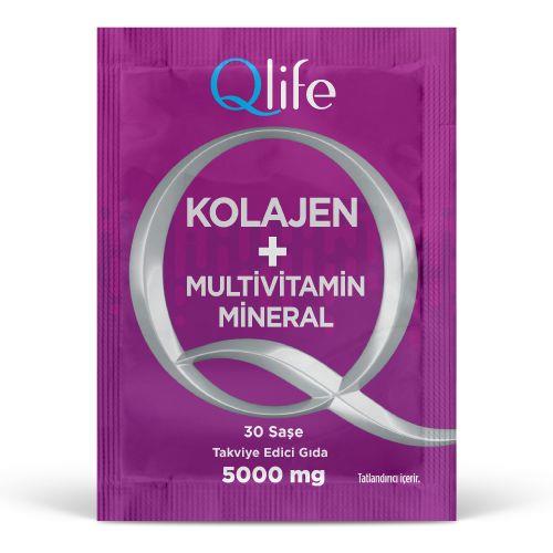 Qlife Collagen + مكمل غذائي متعدد الفيتامينات المعدنية 30 هيكل