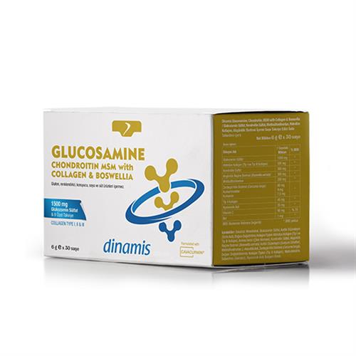 مكمل غذائي Dinamis Glucosamine Chondroitin MSM 6 جم × 30 كيس
