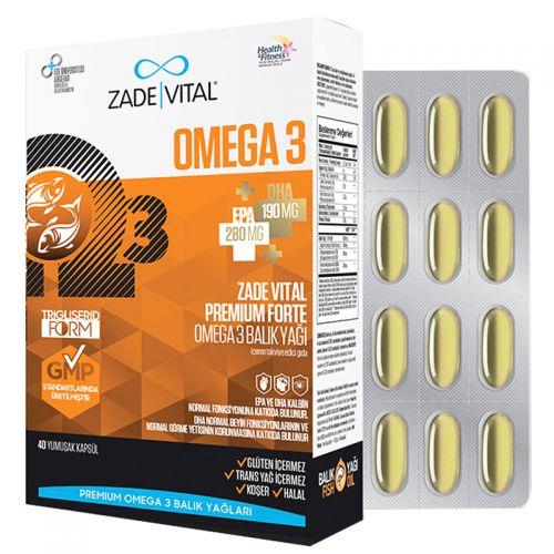 Zade Vital Omega 3 Forte Fish Oil 40 كبسولة ناعمة
