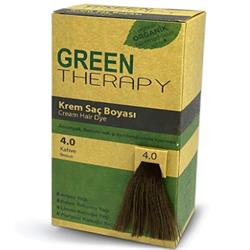 كريم تلوين الشعر العضوي الأخضر المعالج 4.0 بني Green Therapy